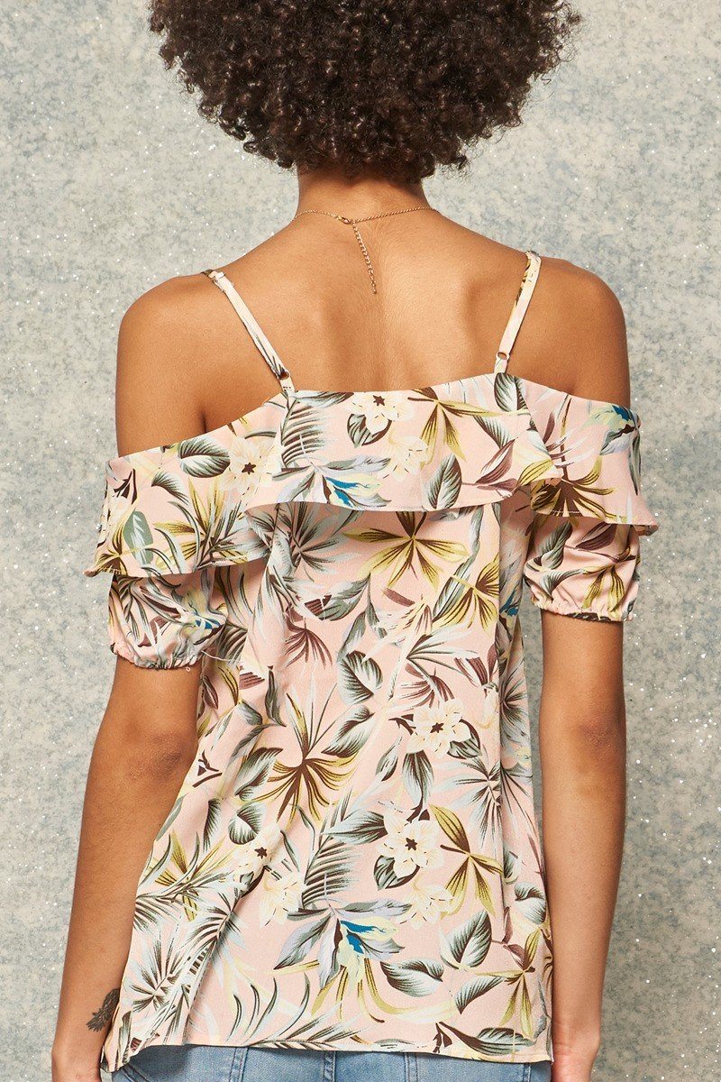 A Floral Print Woven Top