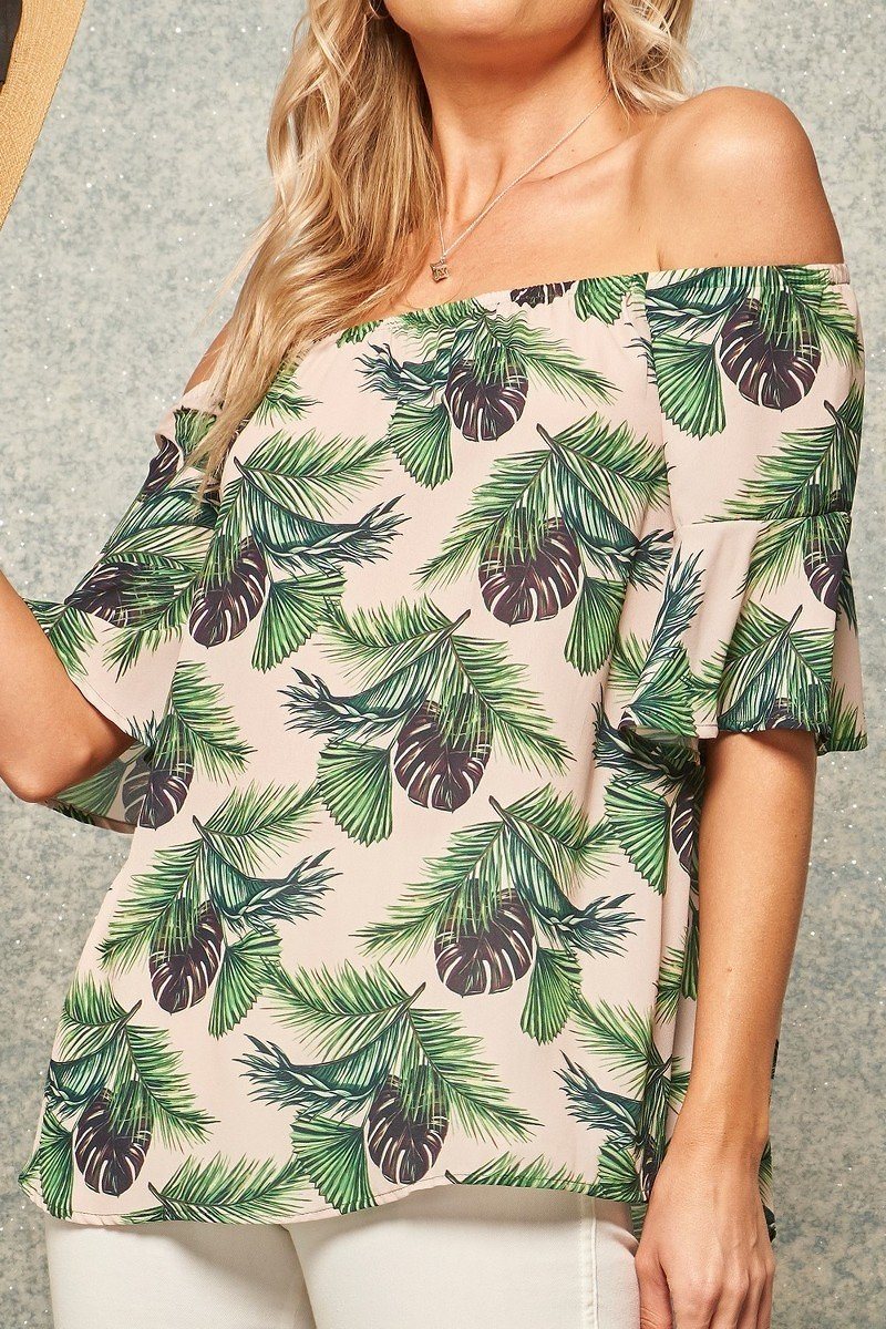 A Tropical Print Woven Top