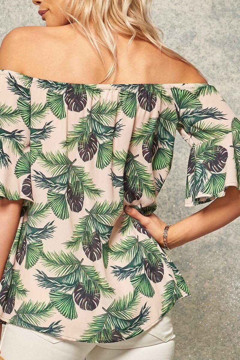 A Tropical Print Woven Top