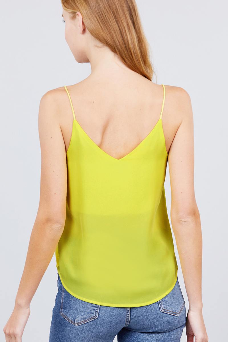 Double V-neck Cami Woven Top