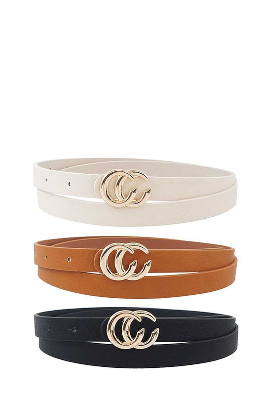 3 Pcs. Trendy Skinny Belt Set