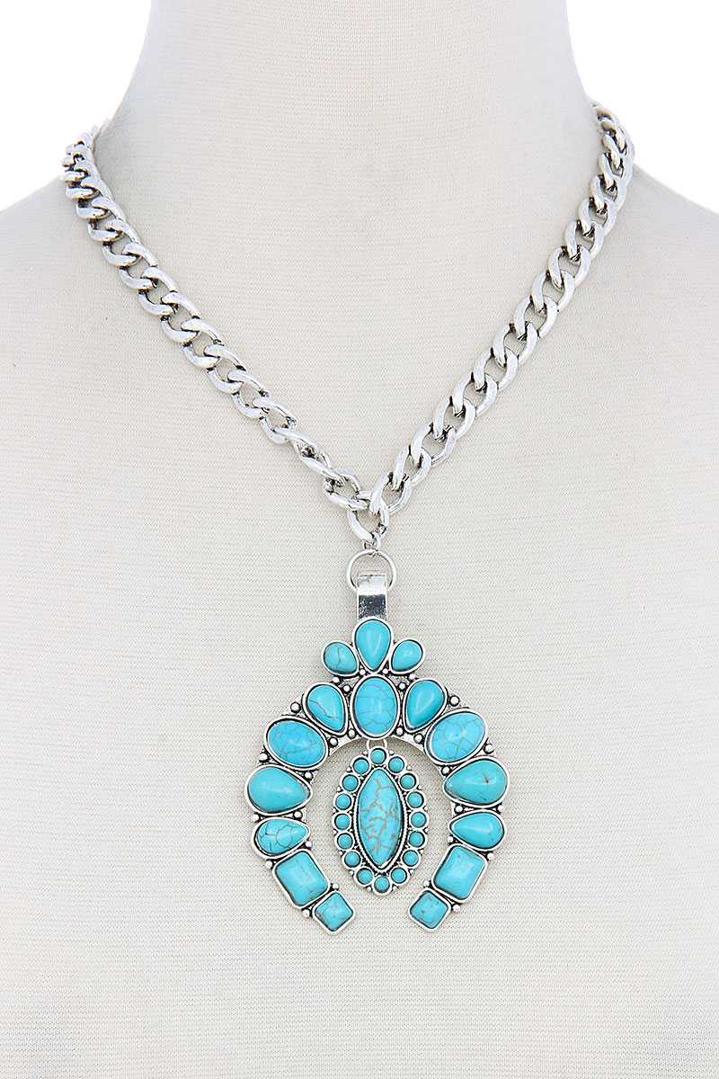 Multi Stone Pendant Necklace