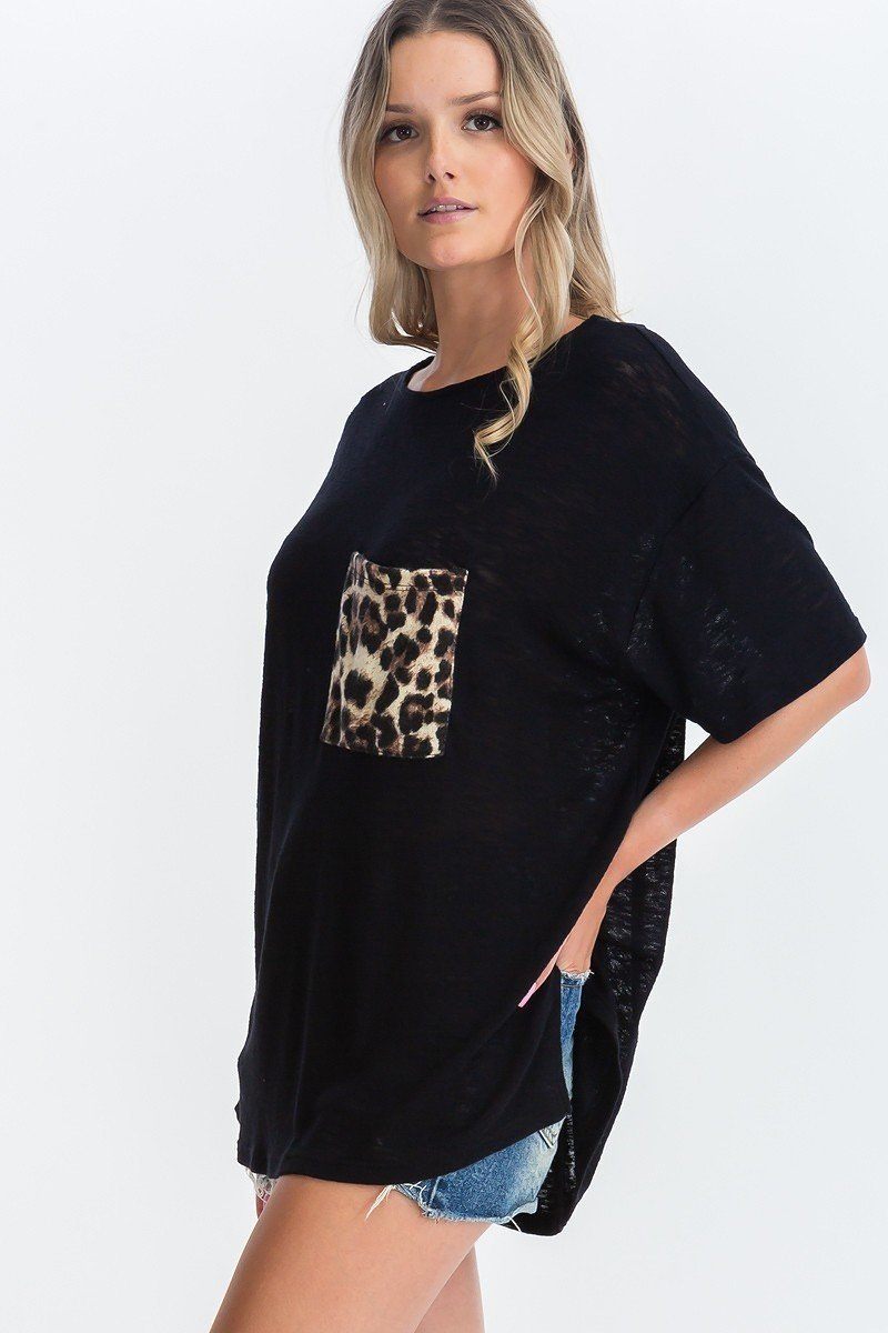 Animal Pocket Short Sleeve Top