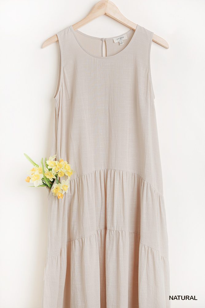 Sleeveless Tier Maxi Dress With Back Keyhole
