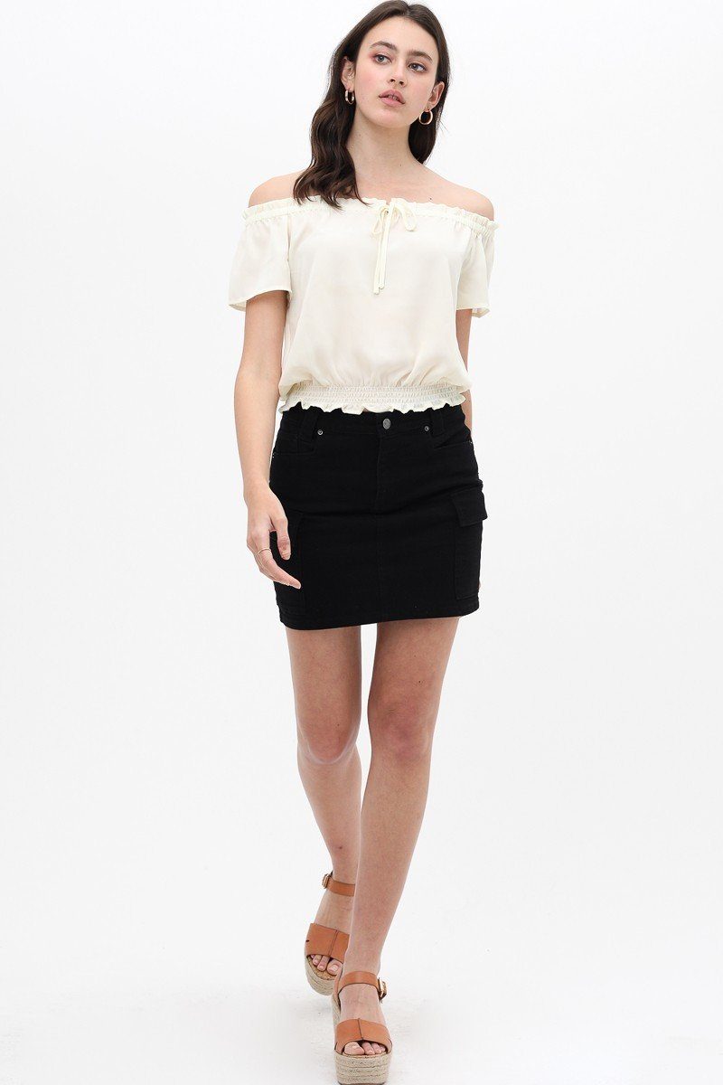 Cargo Cotton Span Mini Skirt