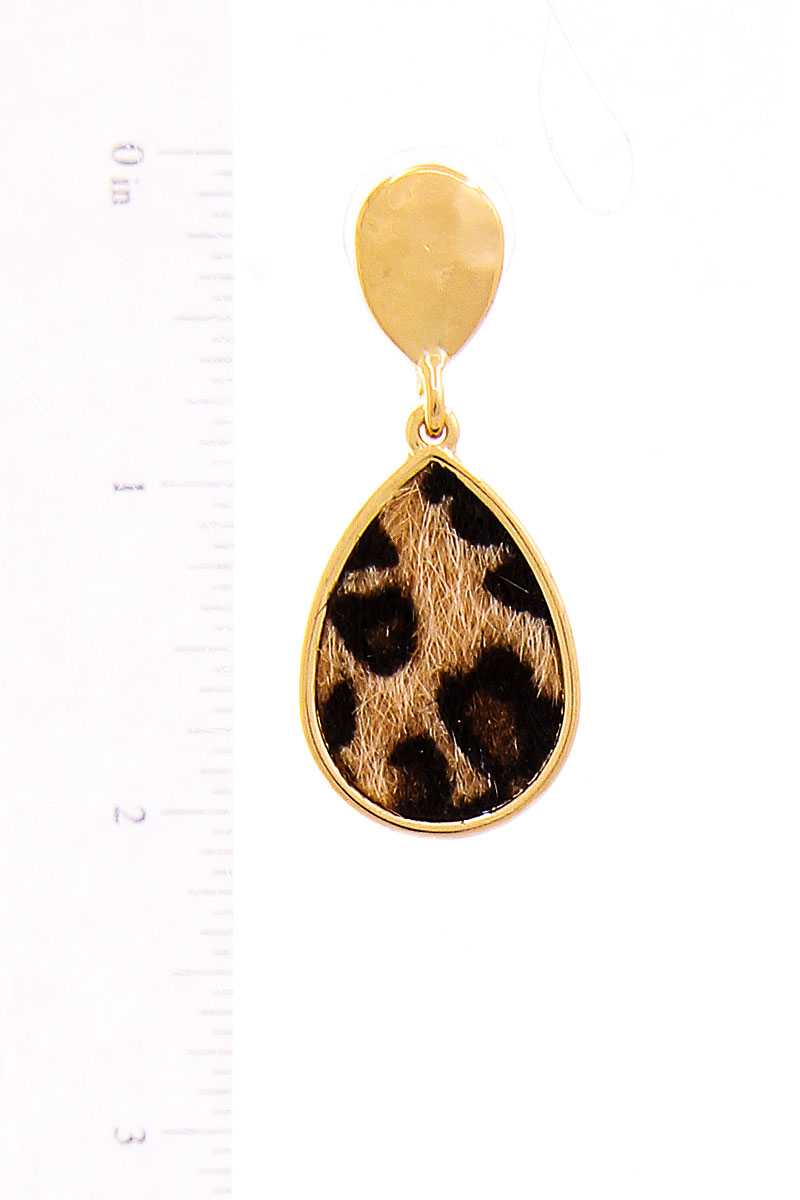 Cute Modern Tear Drop Leopard Fur Earring