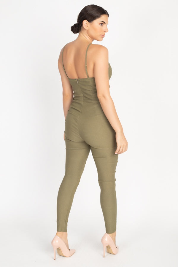 V Wire Skinny Jumpsuit