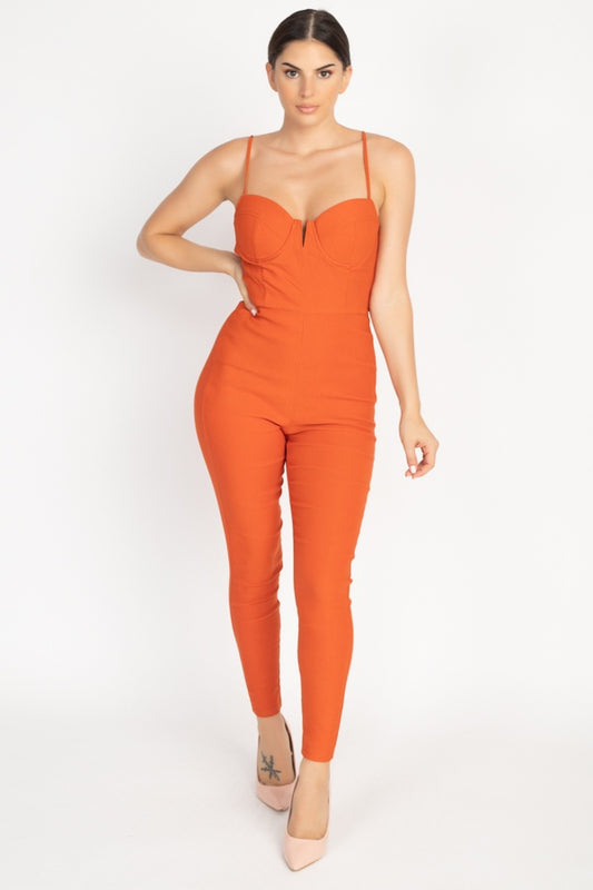 V Wire Skinny Jumpsuit