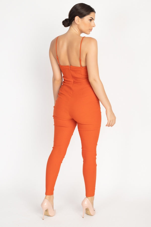 V Wire Skinny Jumpsuit