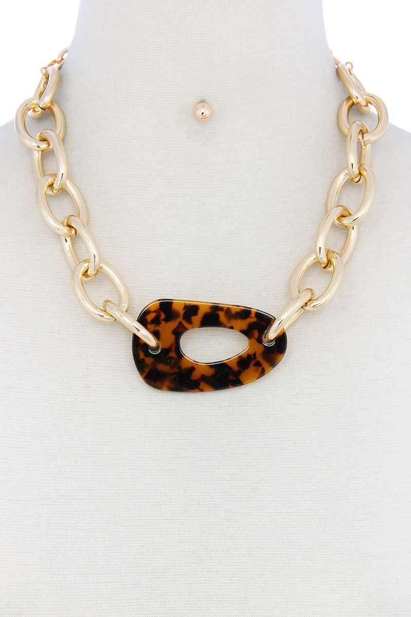 Acetate Oval Necklace