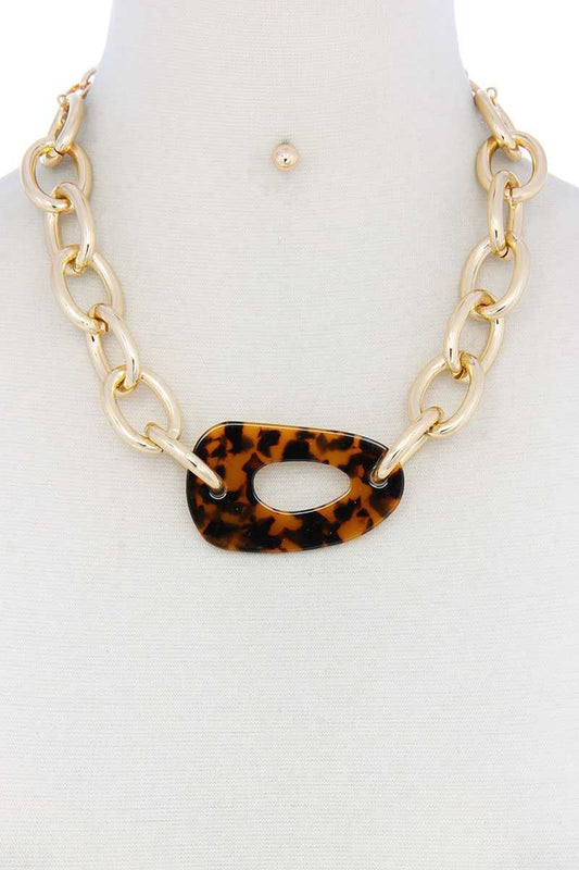 Acetate Oval Necklace