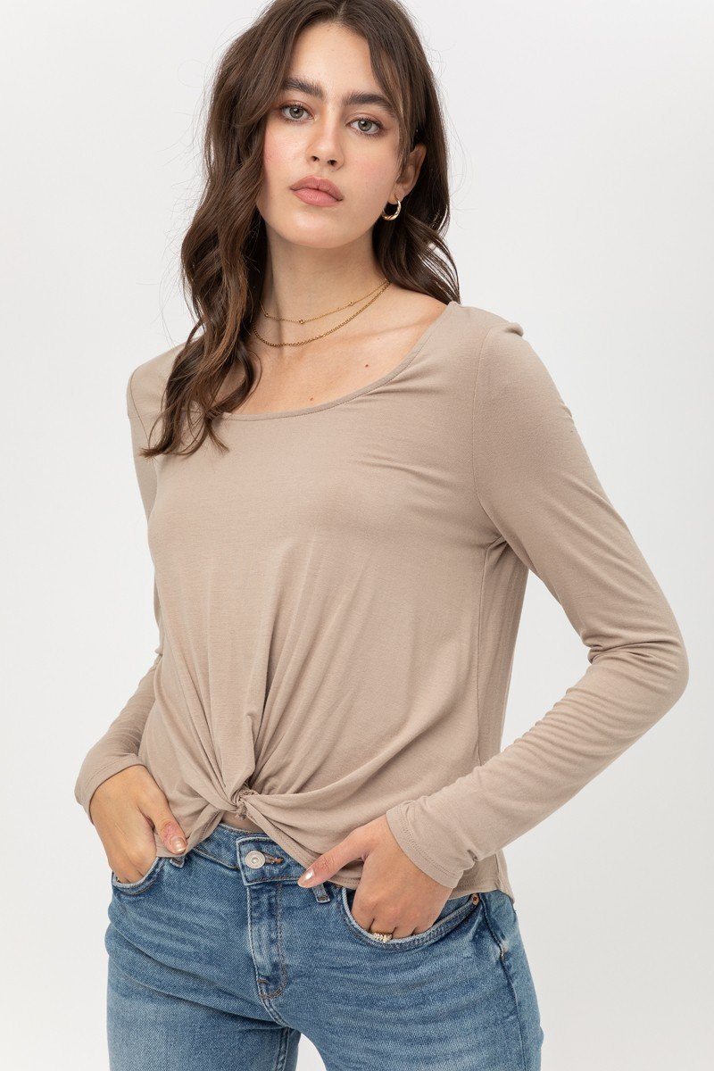 Rayon Span Jersey Front Twisted Top