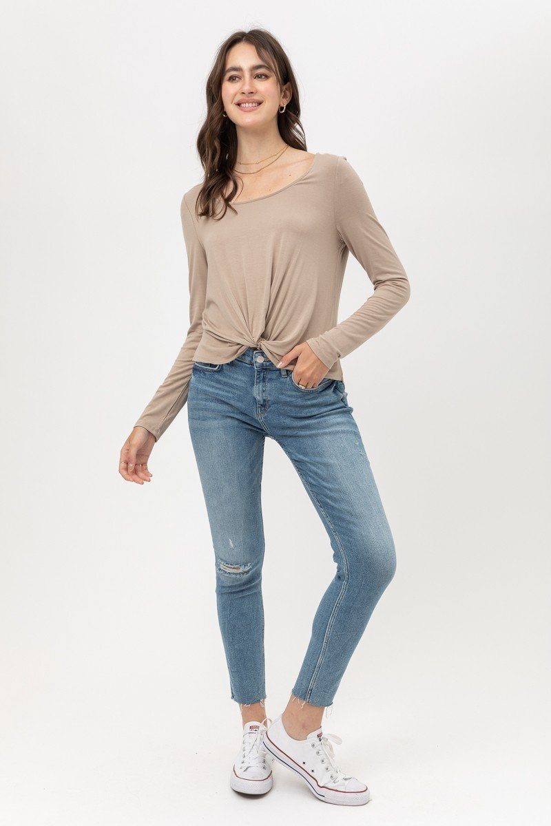 Rayon Span Jersey Front Twisted Top