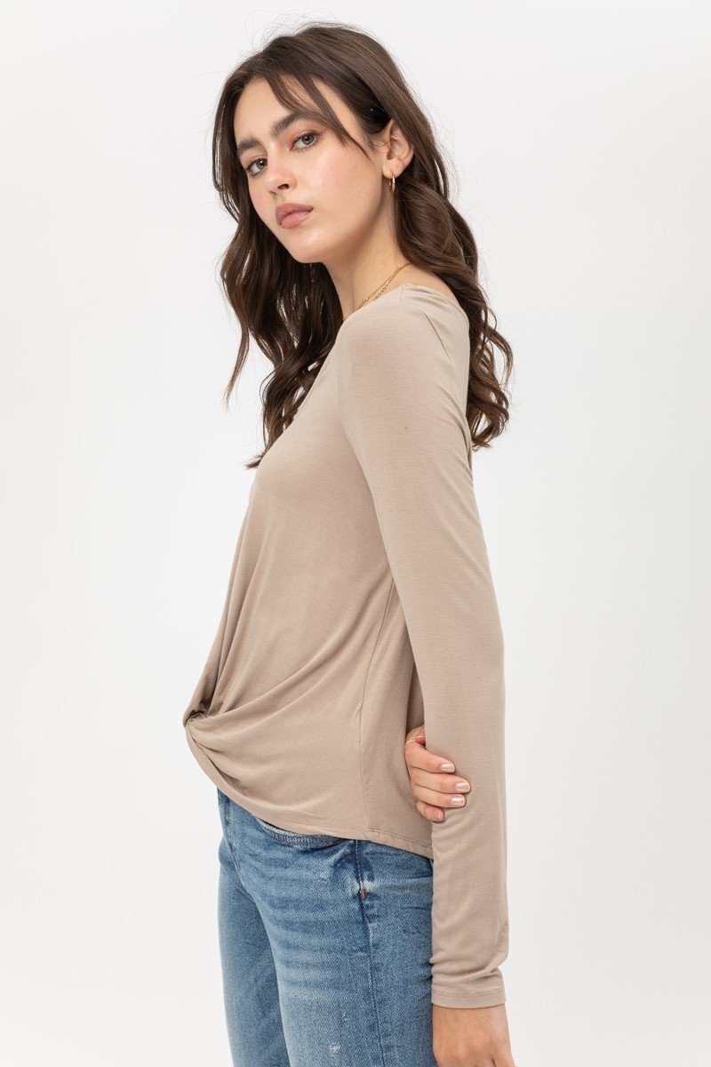 Rayon Span Jersey Front Twisted Top