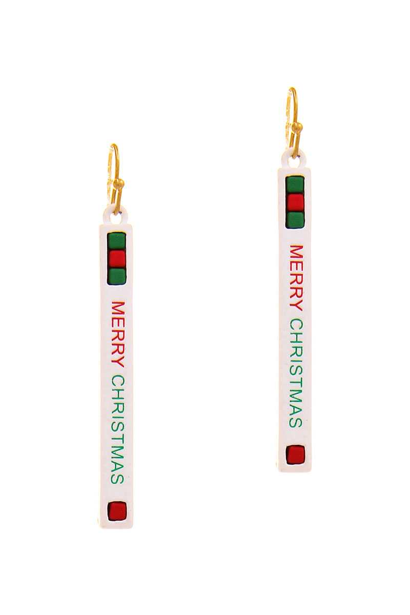 Trendy Merry Christmas Strap Design Earring