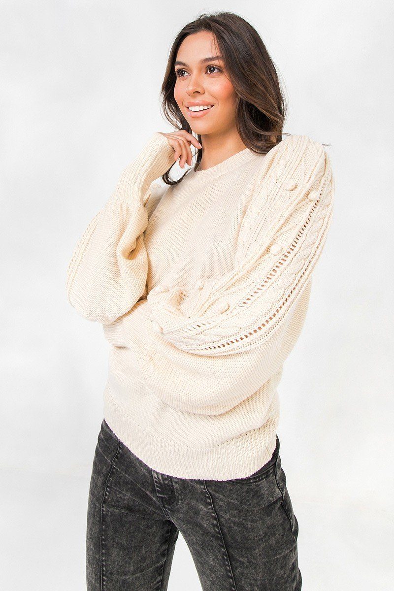 A Sweater Featuring Round Neckline