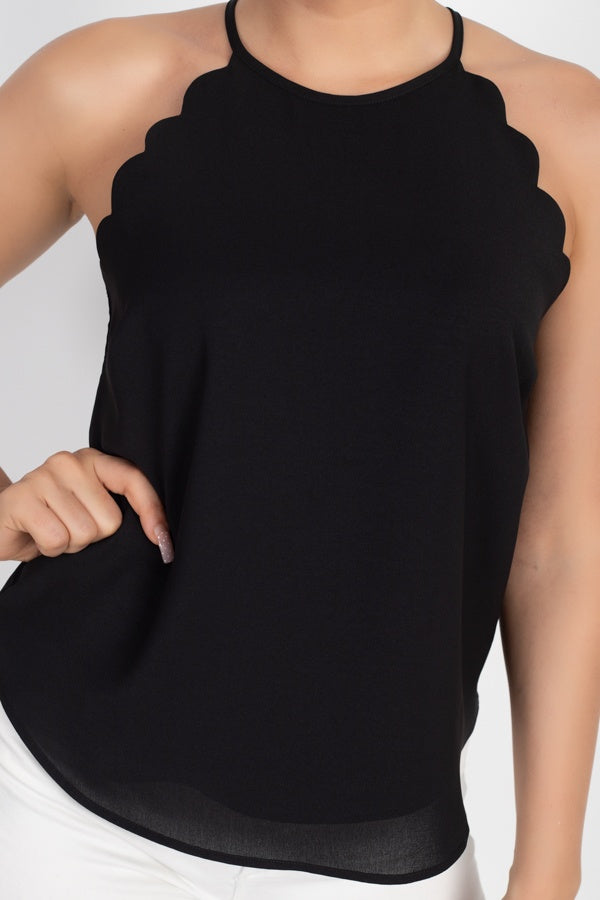 Halter Neck Scallop Top