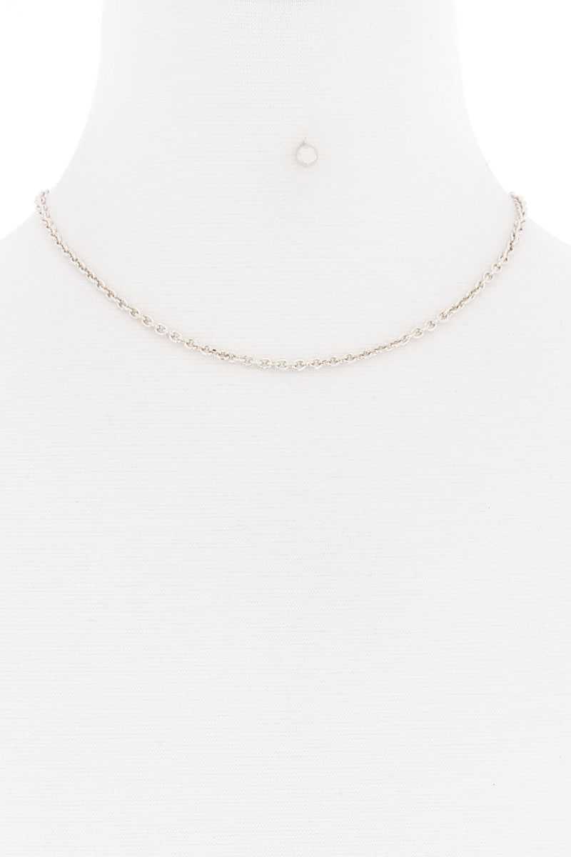 Basic Simple Metal Chain Single Necklace