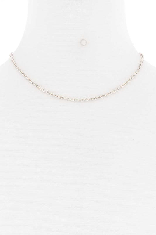 Basic Simple Metal Chain Single Necklace