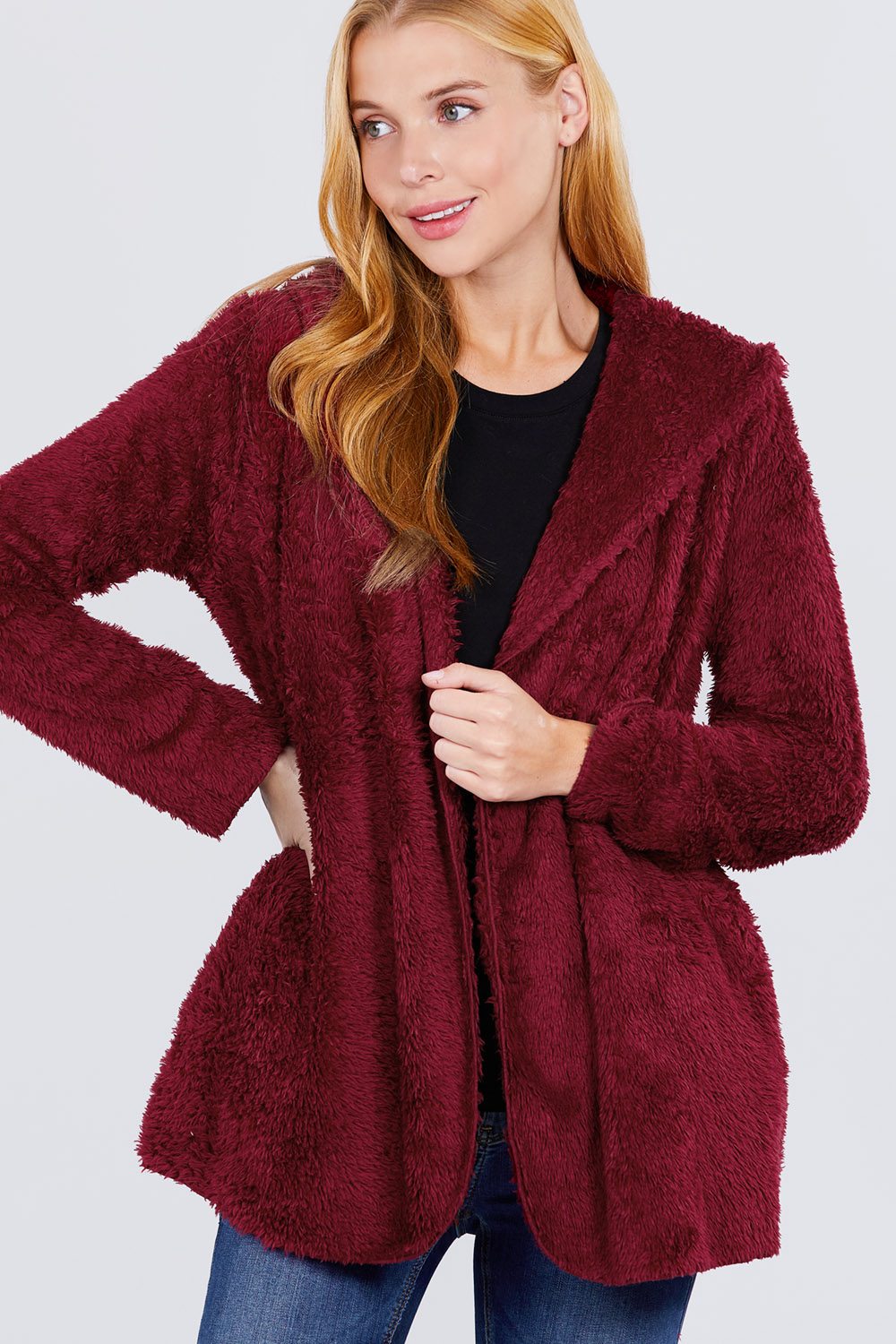 Hoodie Faux Fluffy Jacket