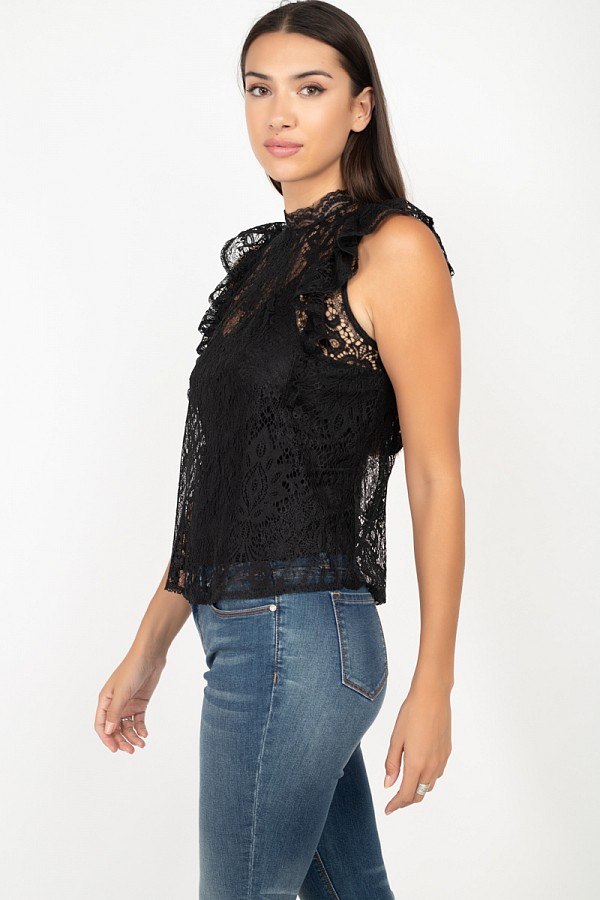 Sleeveless Lace Lining Top