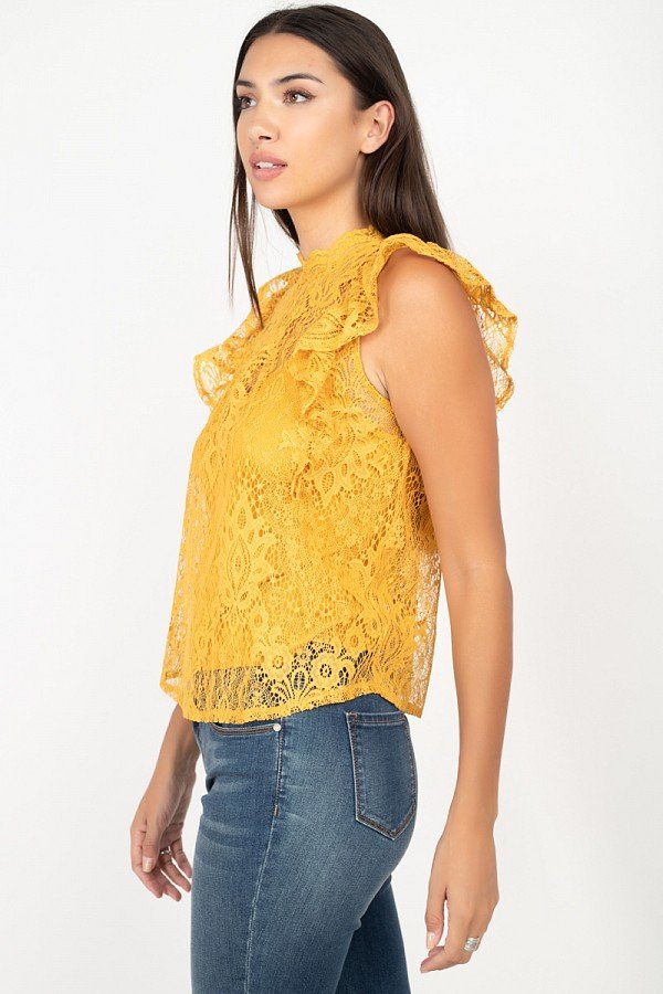 Sleeveless Lace Lining Top