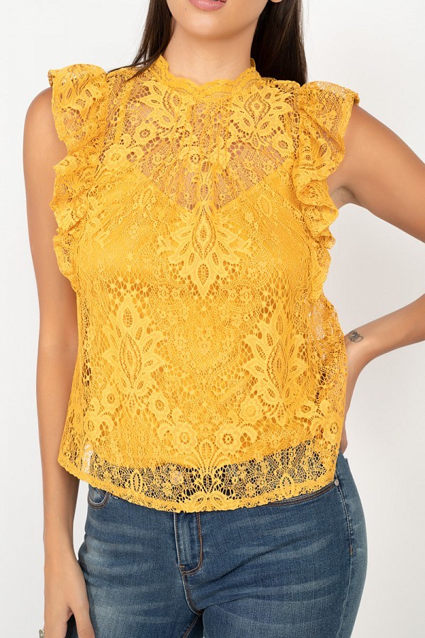 Sleeveless Lace Lining Top