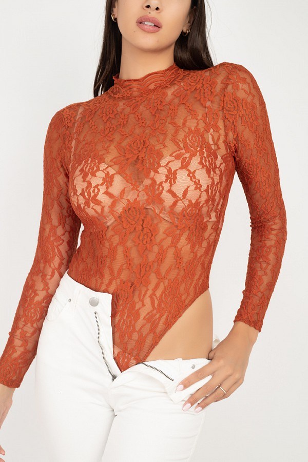 Sheer Floral Lace Bodysuit