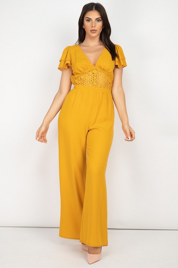 V-neck Lace Jumpsuit