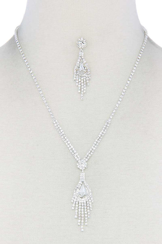 Rhinestone Dangle Pendant Necklace
