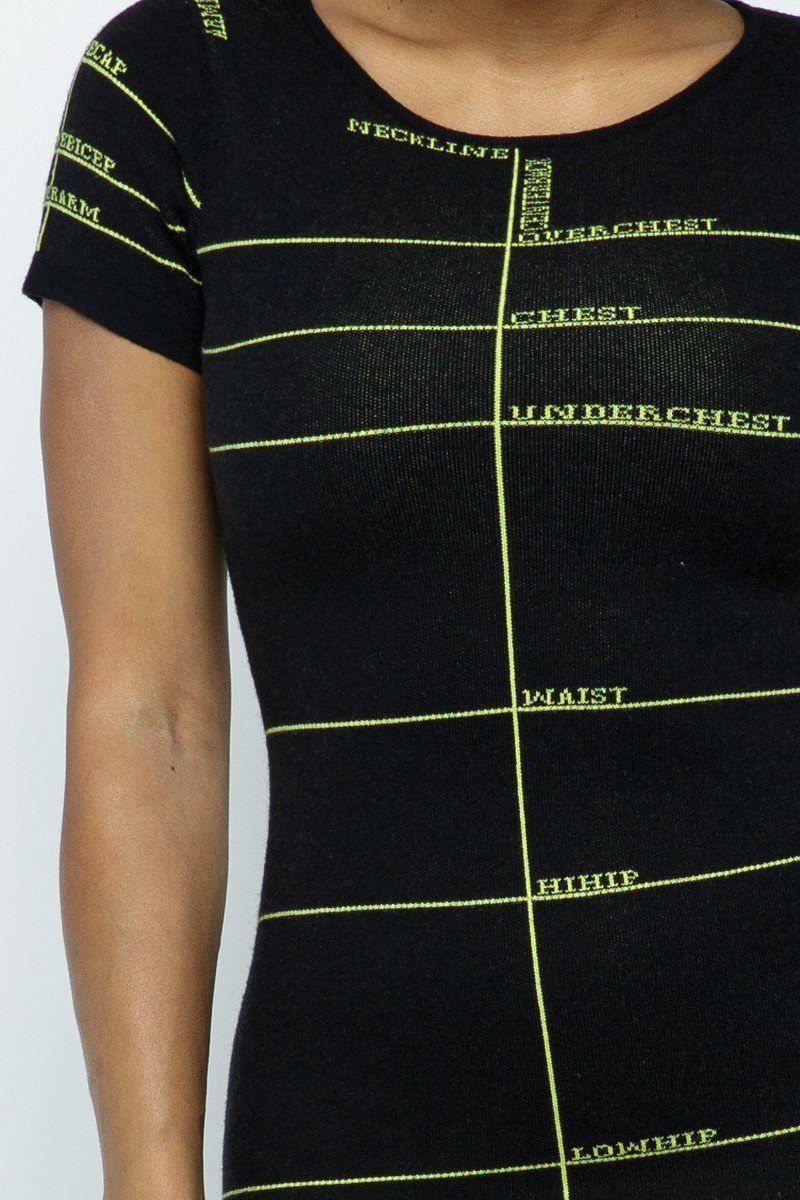 Lettering Details Knit Mini Dress