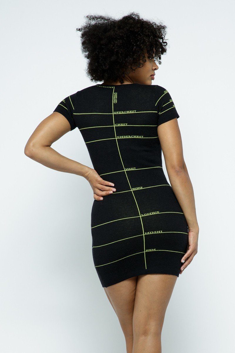 Lettering Details Knit Mini Dress