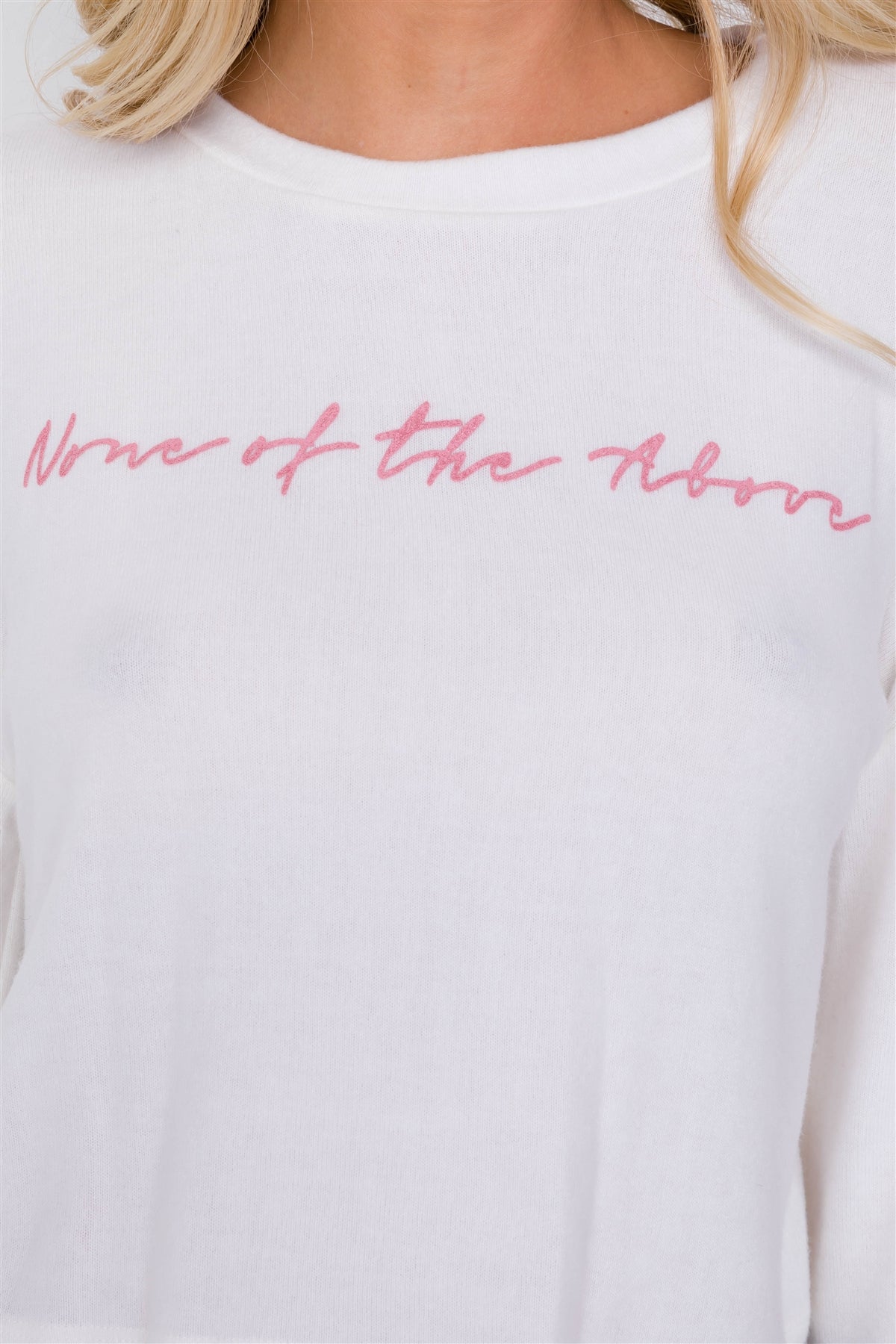 "none Of The Above" Bell Sleeve Crop Top