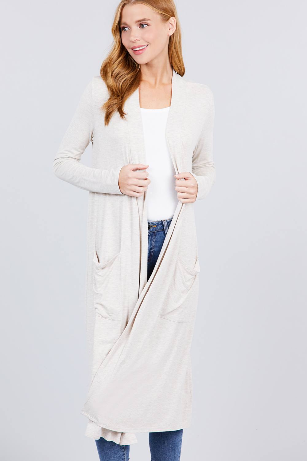 Open Front Long Cardigan