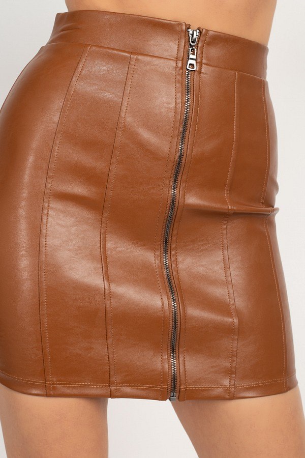 Front Zip Tulip Mini Skirt