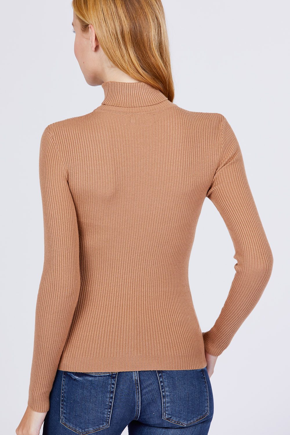 Turtle Neck Viscose Rib Sweater