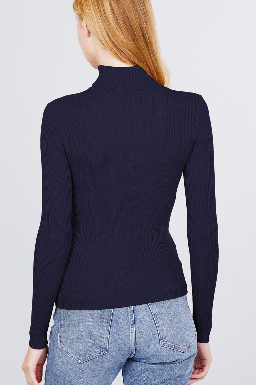 Turtle Neck Viscose Rib Sweater