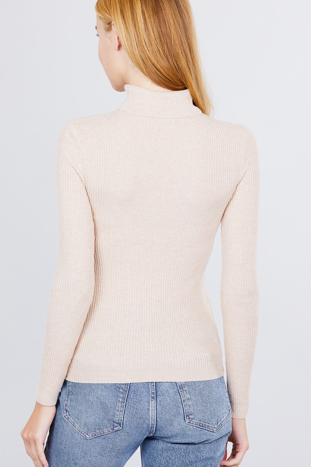 Turtle Neck Viscose Rib Sweater