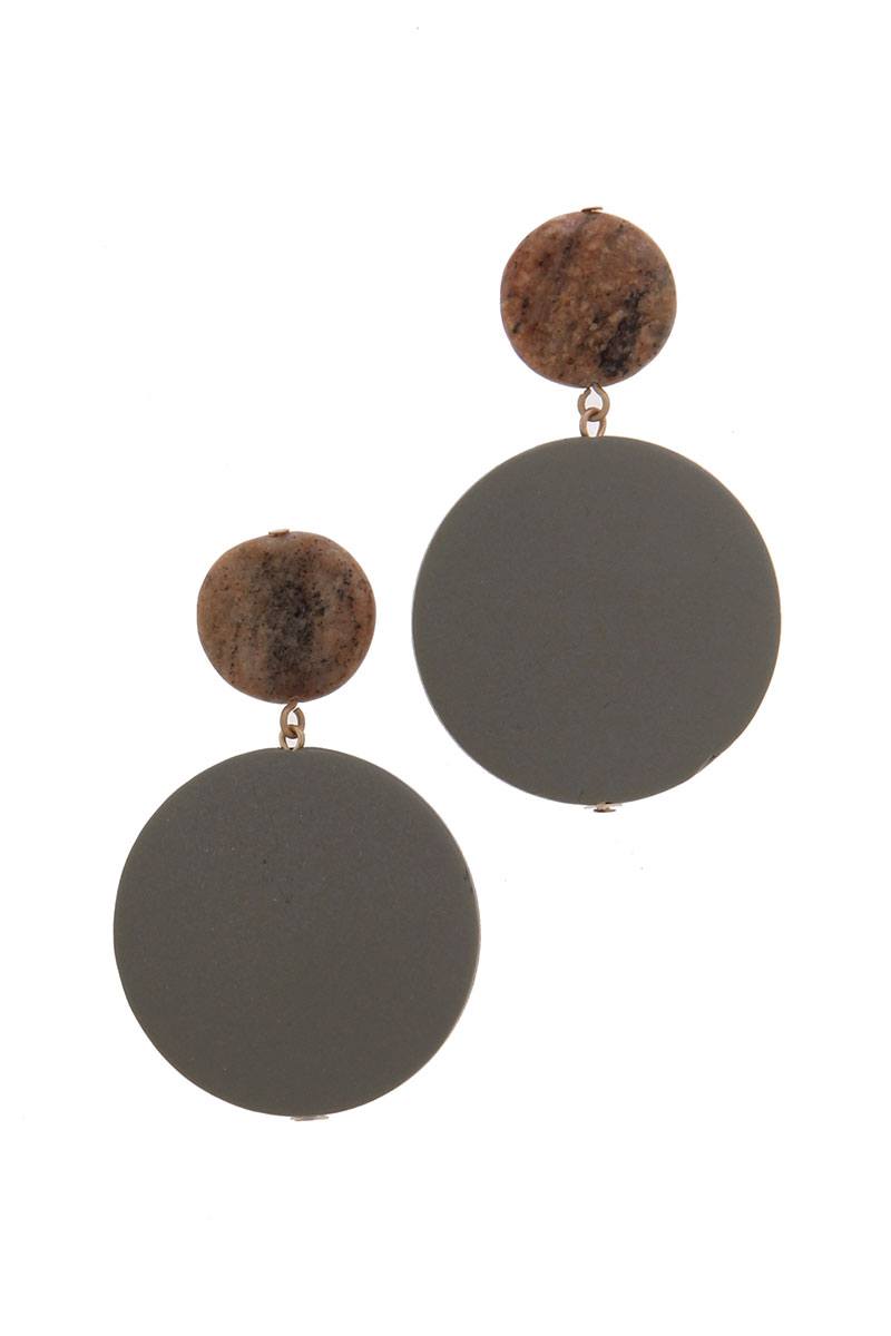 Double Circle Post Drop Earring