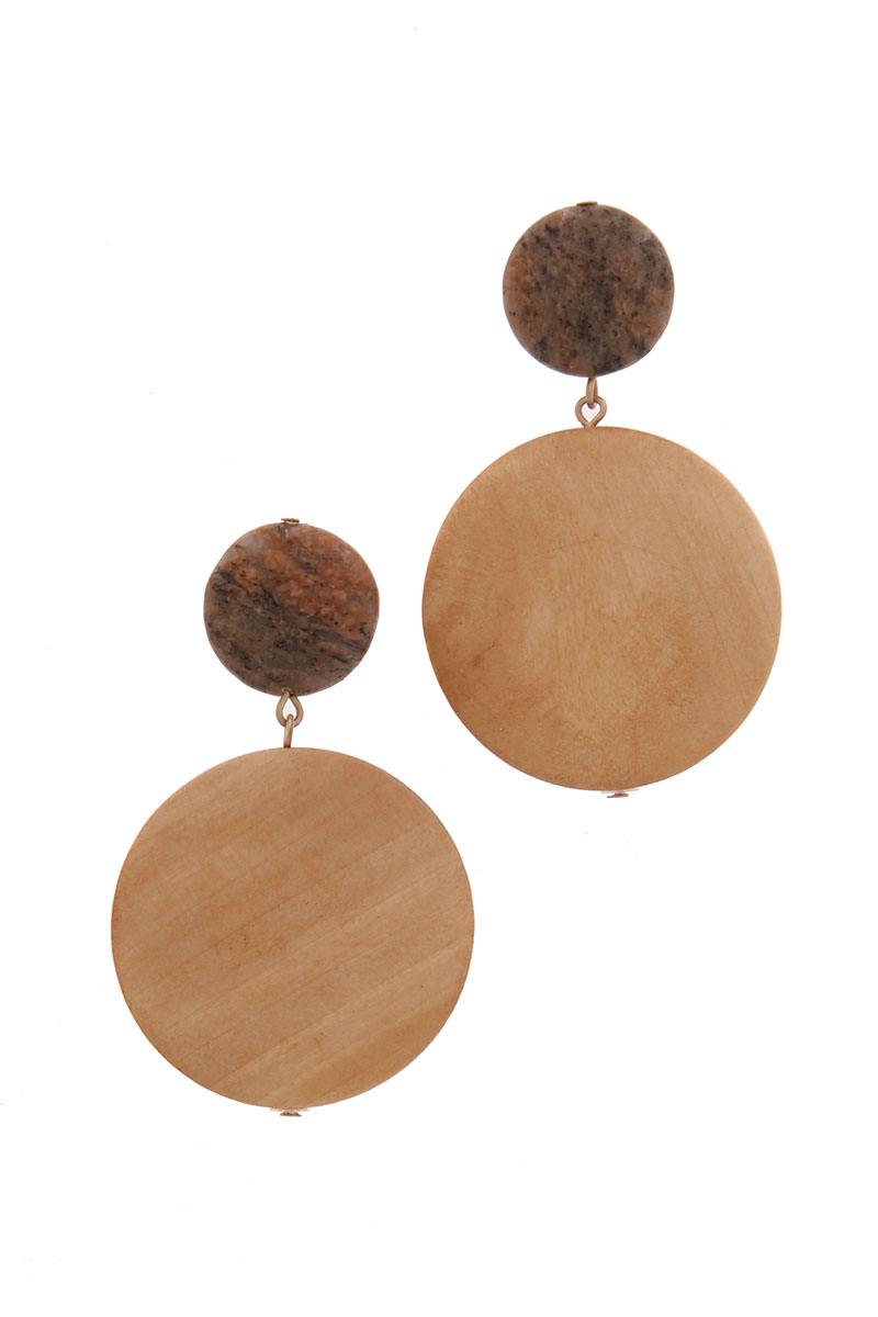 Double Circle Post Drop Earring