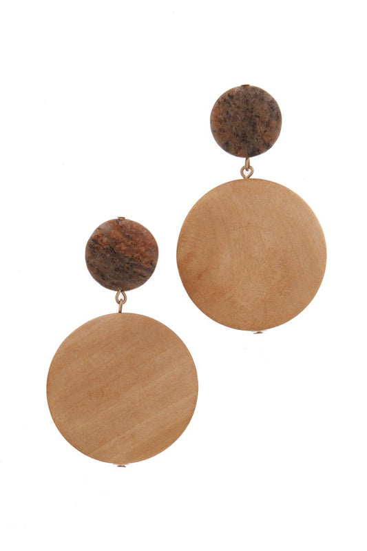 Double Circle Post Drop Earring