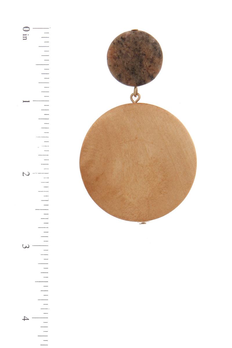 Double Circle Post Drop Earring