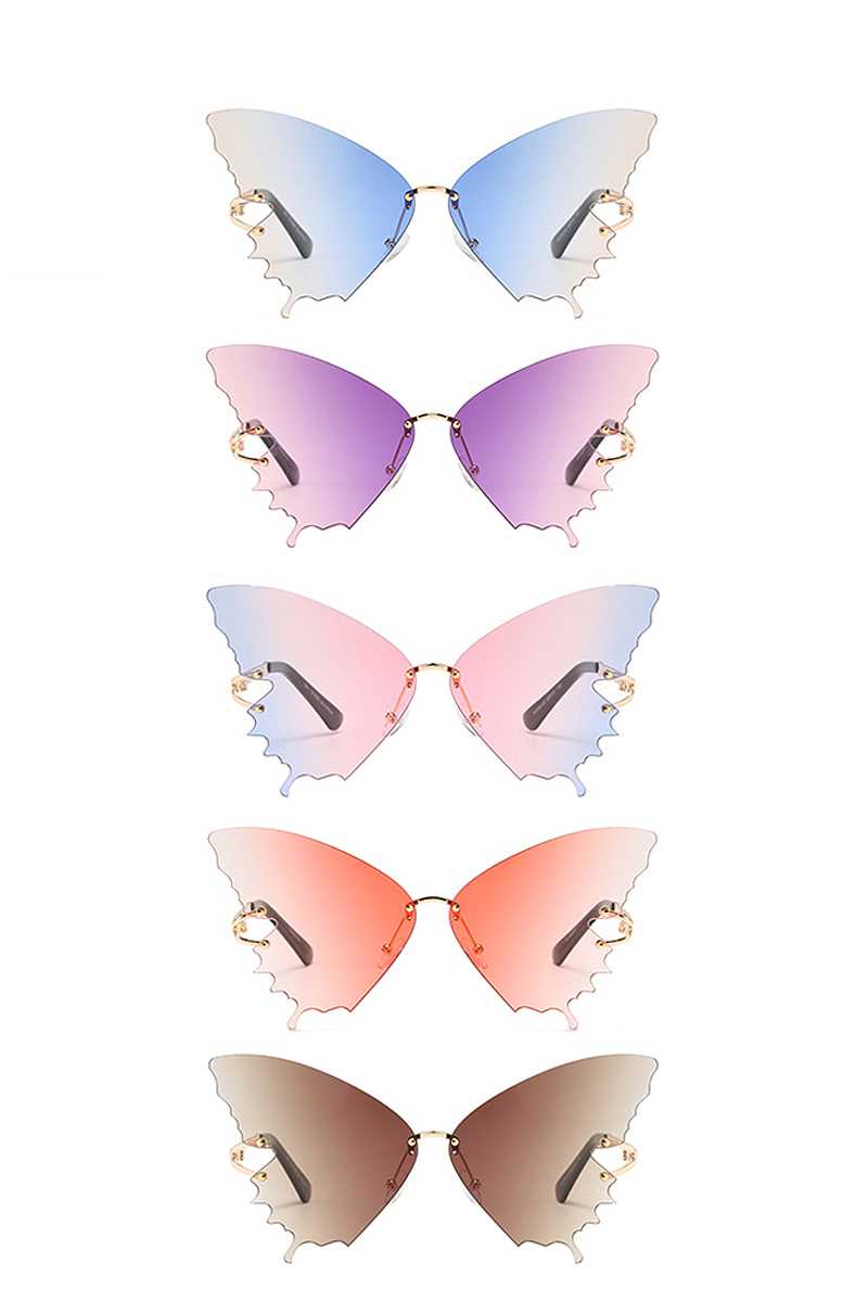 Chic Cool Colored Butterfly Design Sunglasses