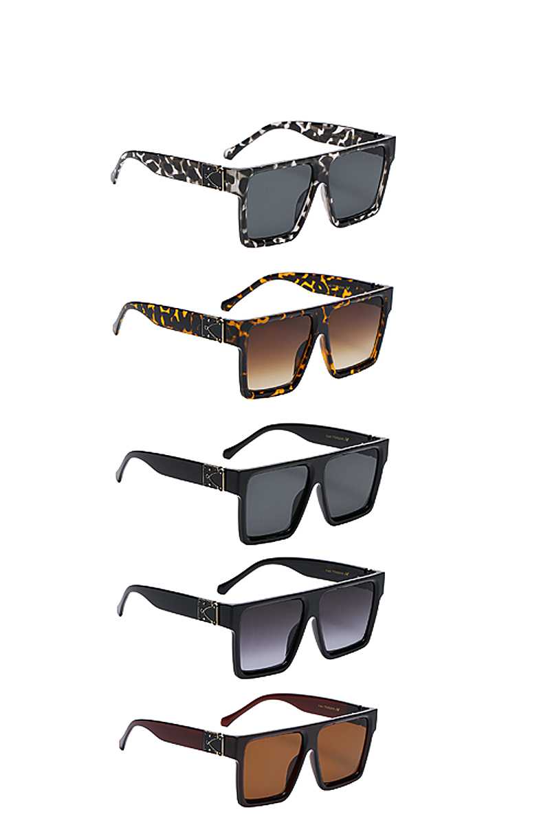 Contemporary Designer Tall Square Polymer Frame Womens Shades Sunglasses