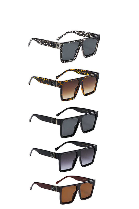 Contemporary Designer Tall Square Polymer Frame Womens Shades Sunglasses