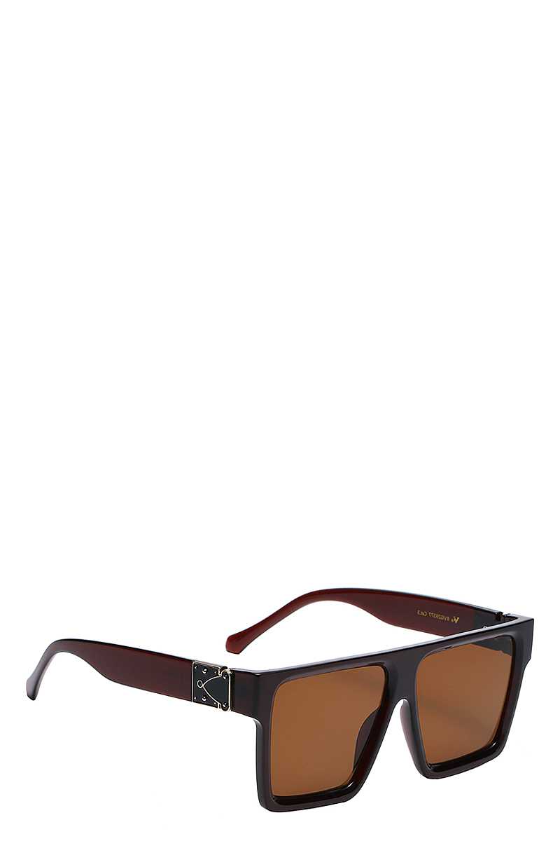 Contemporary Designer Tall Square Polymer Frame Womens Shades Sunglasses