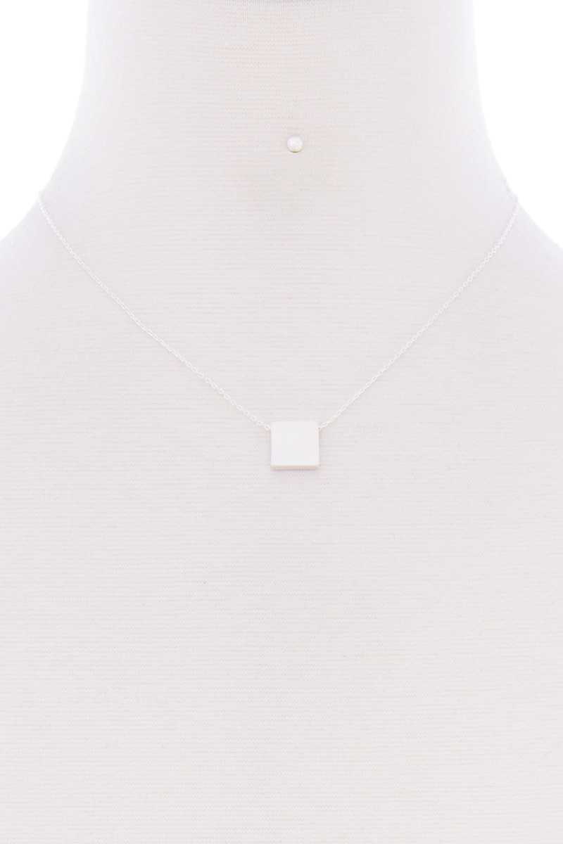 Square Pendant Dainty Necklace