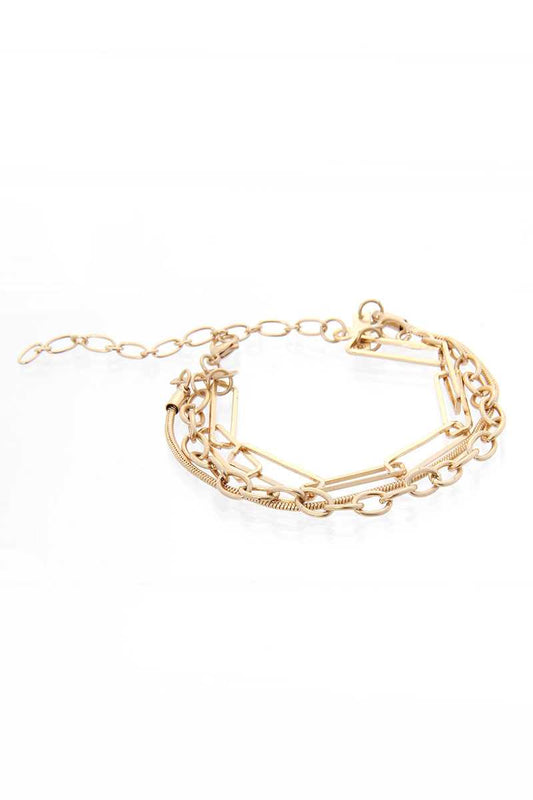 3 Line Multi Metal Bracelet