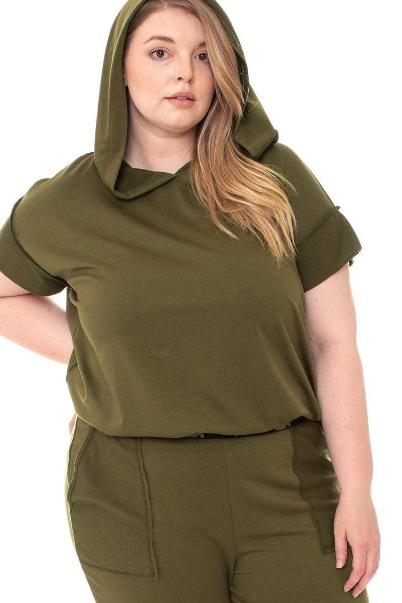 Camouflauge Detailed Jogger Plus Size Set