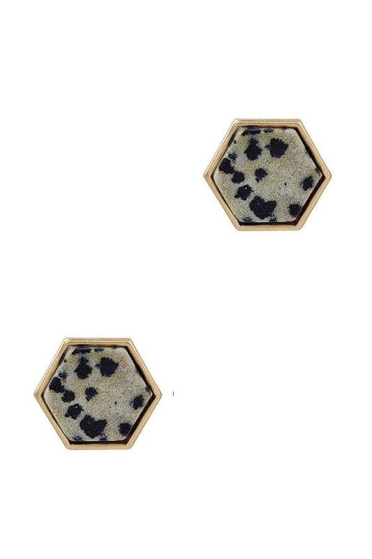 Natural Stone Stud Earring